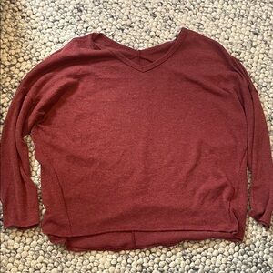 Women's V-Neck Maroon Top